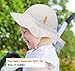 Baby Girl Sun Hat with UPF 50+ Outdoor Adjustable Toddler Beach Hat with Wide Brim Bucket Hats for Kids 2-4 Years Beige White