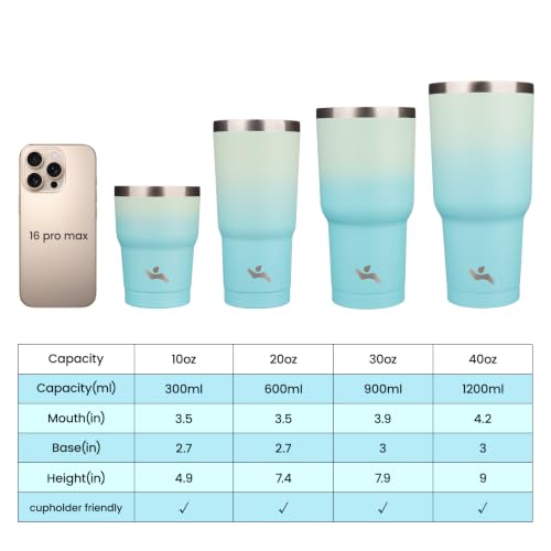 Image of Konokyo 10 oz Tumbler with Handle and Straw, Insulated Travel Mug