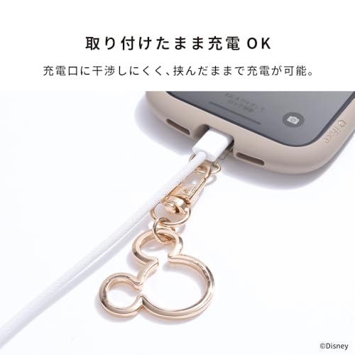 [ハミィ] ディズニー キャラクター ストラップホルダー (ミッキーアイコン/ピンクゴールド)【 ミッキー ストラップ スマホ ホルダー ストラップホール スマホショルダー 落下防止 リング 付けたまま充電可能 】