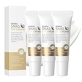3 PCS Baba De Caracol Contorno De Ojos Antiarrugas Mejora Eficazmente Ojeras Bolsas Bajo Ojos Patas Gallo Humecta Hidrata Profundamente Dejando Piel Más Firme Suave Irradia Luminosidad Juvenil 15g