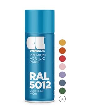 Cosmos LAC Acrylic Paint Spray Can in Many RAL Colours, 400 ml Spray Can Perfect for DIY, Upcycling and Other Painting Work RAL 5012 LIGHT BLUE N317