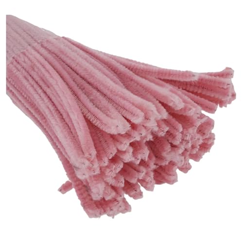 Image of 100Pcs Pipe Cleaners Craft Set | Chenille Stem Fuzzy Sticks DIY Craft Supplies for Art Projects Activities, Decorations, Flower Making, Modeling & Sculpting (Muted pink)