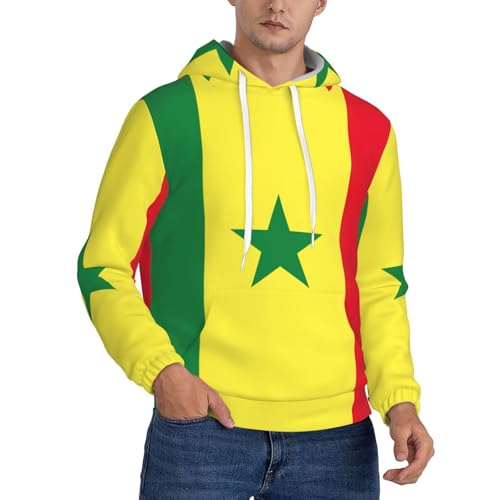 Sweat à capuche Sénégal homme pull manches longues cordon serrage