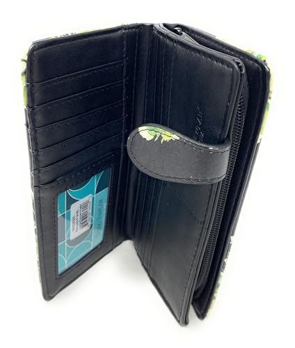 Shag Wear Raccoon Family Large Animal Wallet for Women and Teen Girls Vegan Faux Leather Black 7"4