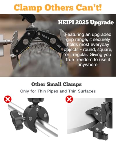 Super Clamp HEIPI Sabertooth C100 para fijar cámaras y móviles con brazo mágico MA137 4