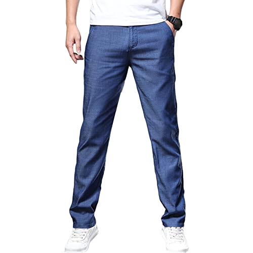 Jeans loose straight homme en denim léger pour l'été et le quotidien