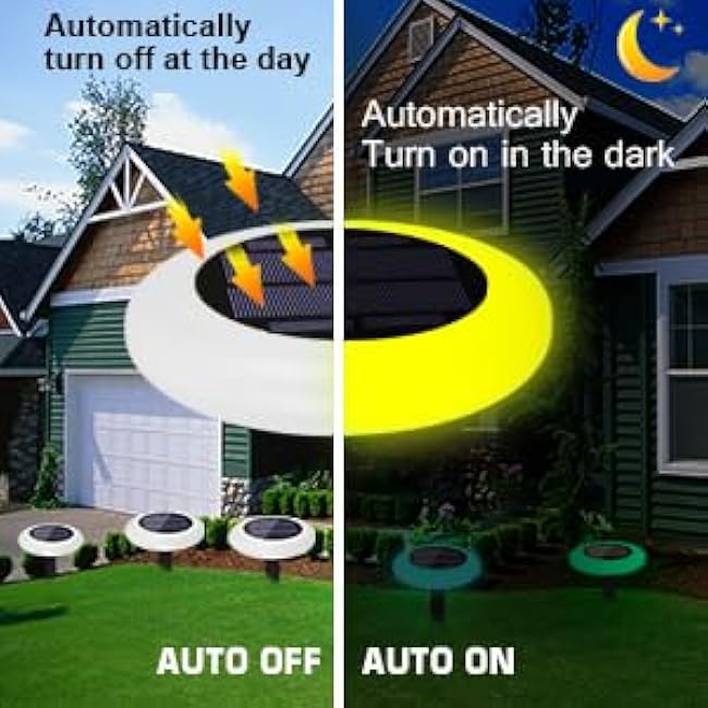 Solar Pathway Lights Outdoor, 6 Pack 7 Color Changing with Remote Control, Dusk to Dawn Solar Powered Waterproof LED Ground Lighting for House Outside Lawn Garden Yard Patio