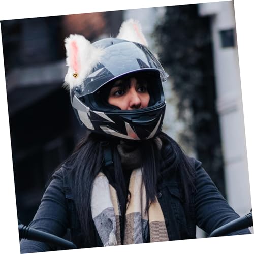 Orejas de peluche para casco Alipis decoración desmontable moto 3