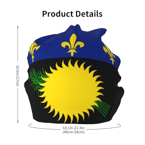 Guadeloupe Flag Children Hip Hop Knitted Hat Kids Elastic Leisure Knit Cap Warm Sleep Beanies Black2