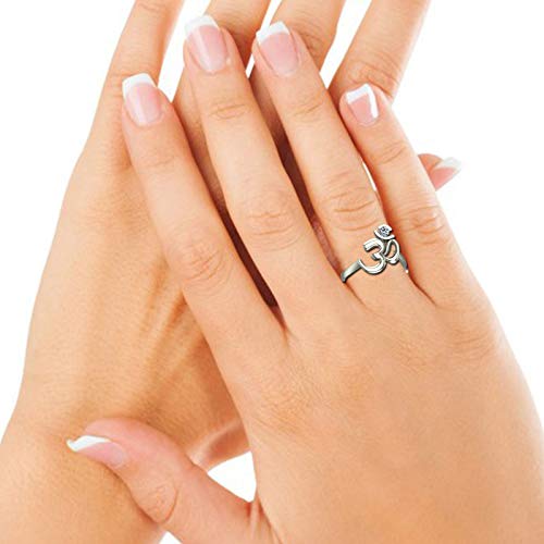 Image of DISHIS 14K /18K White Gold Diamond BIS Hallmarked OM-Ring for Women