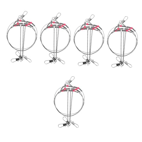 Gogogmee 5 Sets Outdoor Fishing Tackle Strong Fishing Stainless Steel Wire Rigs Set