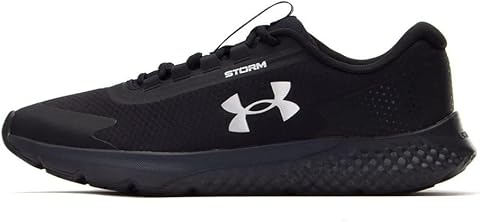 Under Armour UA Charged Rogue 3 Storm Erkek Koşu Ayakkabısı, Black/Black/Metallic Silver, 40