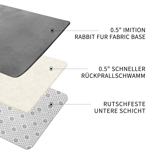 Sour Lemon Teppich Wohnzimmer 275x370cm,Großer Grauer Teppiche Kunstfell – Ansicht 5
