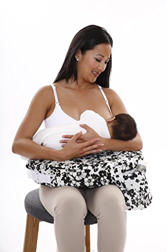 Image of My Brest Friend Original Nursing Pillow Slipcover Sleeve | Great for Breastfeeding Moms | Pillow Not Included, Evening Bloom, Grey, White, Black