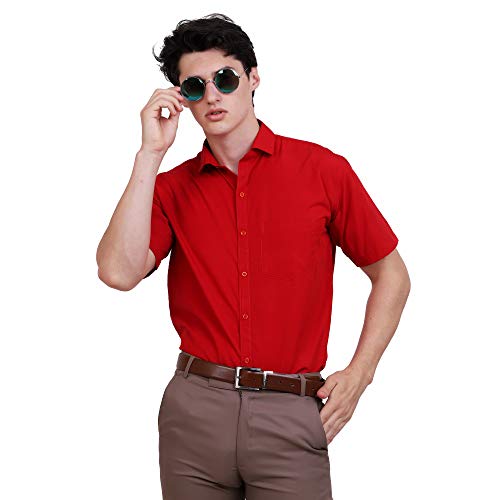 Image of Appel Touch Men's Cotton Blend Formal Shirt Half Sleeves