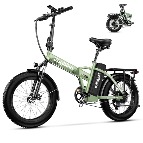 Foldable 1000W Electric Bike 48V 20Ah 80Mi Fat Tire Green