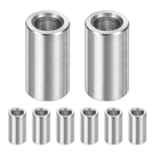 M METERXITY 8PCS M6 304ステンレススチールスペーサー 6mm ID x 10mm OD x 18mm l メタルスクリュースタンドオフブッシング 飛行機仕上げ ラウンドスペーサー 304ステンレススチール スクリューボルト用 シルバー