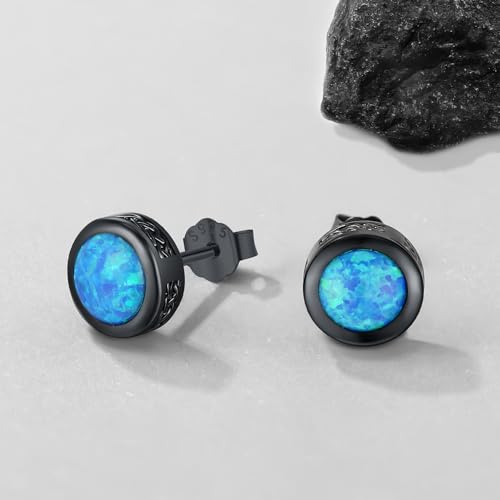 Odinstone Men Stud Earrings Sterling Silver Vikings Celtic Earrings Nordic Runes Jewelry Hypoallergenic Stylish Hip Hop Earring for Men Women4