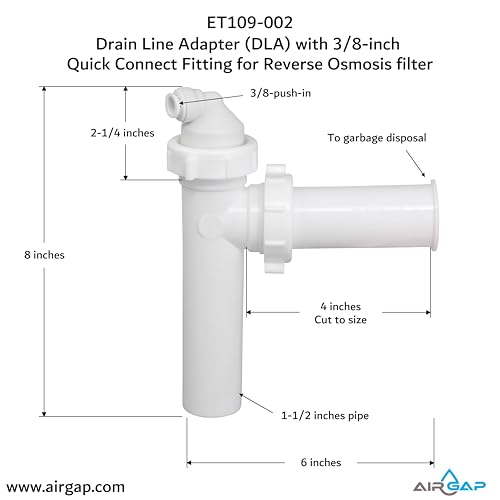 Drain Line Adapter (DLA) with 3/8-inch Quick Connect Fitting (ET109-002, 9-38QC, DLA-9) by AIR GAP INTERNATIONAL - Used condition - Image 4