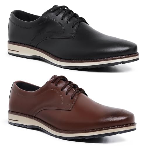 Kit 2 Pares Sapato Oxford Social Casual Moderno Elegante Masculin...