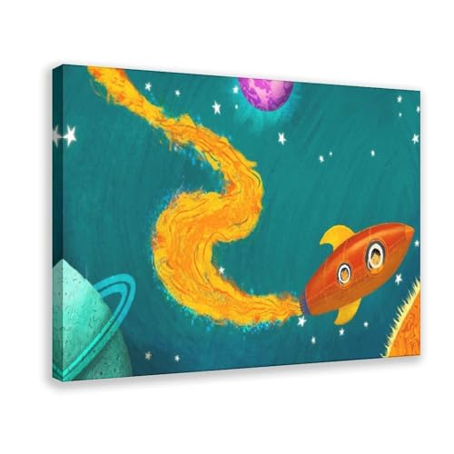Poster voyage fusée sur toile grand format pour inspirer vos rêves
