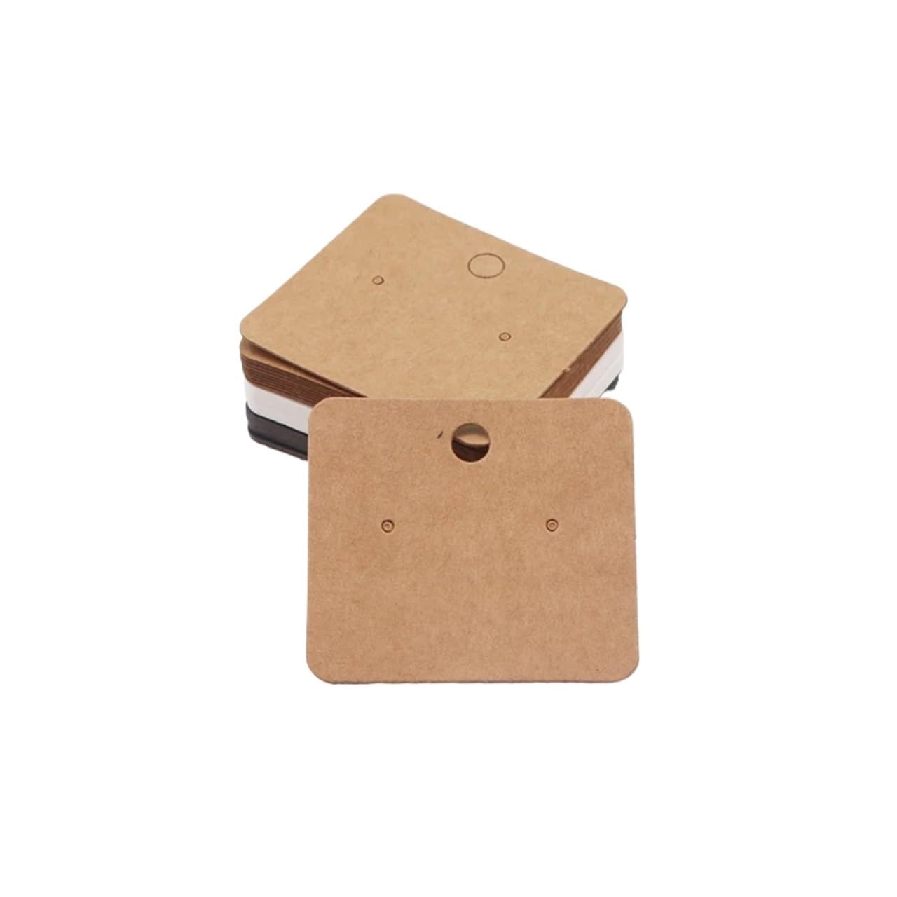 Karty na kolczyki 600 szt. Mały papier 5x4,5 cm Biżuteria Kolczyki do uszu Wyświetlacz Opakowanie Posiadacze kart Cena Wiszące metki(Black)