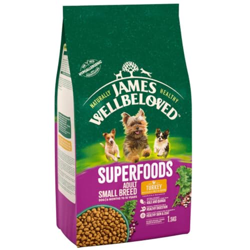 JWB Superfood Adult Small Breed Turkey Kale and Quinoa 1,5 kg Beutel, hypoallergen, Dry Dog Food