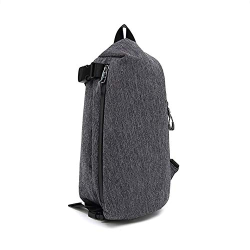 QWE Bolso de la Honda, Mochila Ligera Hombro Pecho Multi-Bolsillos Mochila para Ciclismo (Gris Claro (retráctil Bolsillo Lateral))