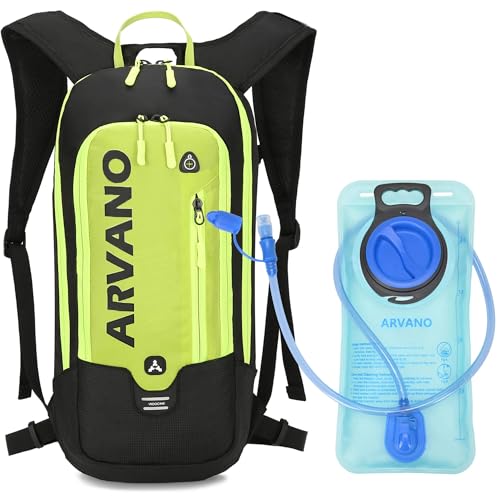 Arvano Hydration Backpack, Lightweight Hydration Pack with 2L Water Bladder, 6L Water Backpack for Men Women Cycling, Hiking, Mountain Biking, Skiing