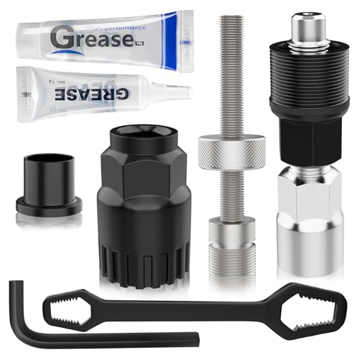Scalnuvyyh Kurbelabzieher Fahrrad und Tretlager Werkzeug Fahrrad Kurbelabzieher für 16mm Schraubenschlüssel Fahrrad Innenlager Entferner Abzieher Werkzeug Set Kompatibel für (Shimano/ISIS/Octalink)