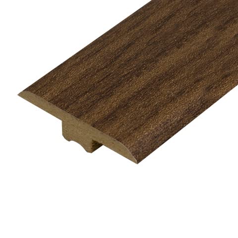 Universal Moudlings Laminate & Wood Flooring T Section Transition Bar MDF Threshold Strip Edge Profile Door Strip Trim (Walnut)