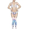 Sexy D.va Cosplay Lingerie Kostuum Kawaii Anime Micro Bikini Leuke BH en Panty met Dijhoge Sokken