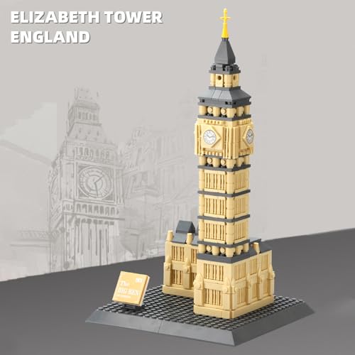 Oichy Elizabeth Tower Building Toys Mini Architecture Big Ben Building Block Sets Decorative Famous Landmark Construction Sets for Kids and Adults (911pcs) - Image 2