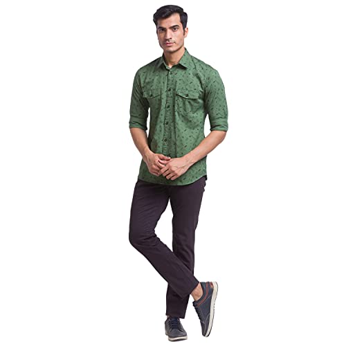Image of Parx Men's Cotton Blend Solid Pattern Low Rise Tapered Fit Flat Front Casual Trouser
