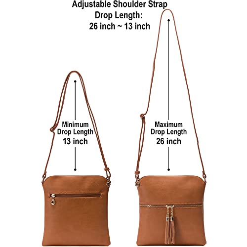 Image of Solene Womens Lightweight Medium Crossbody Purse with Tassel, Perfect Size Crossbody Bags for Daily Use, travel