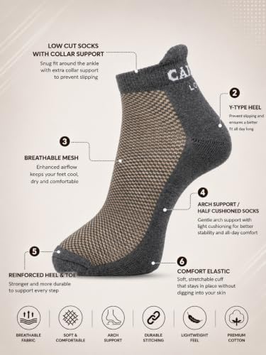 Image of Carlton London Men's Premium Cotton Low Cut Socks Pack of 3 /4 /5