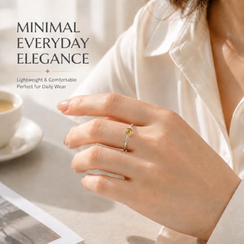 Natural Citrine Ring for Women 925 Sterling Silver Adjustable Open Ring - image 2