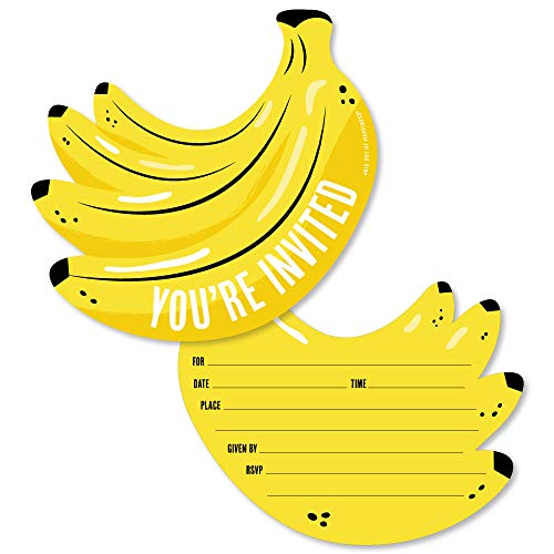 Let’s Go Bananas - Shaped Fill-in Invitations - Tropical Party Invitation Cards with Envelopes - S - //coolthings.us