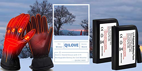 Qilove Electric Heated Gloves,Hand Warmer With Rechargeable Batteries,Winter Extra Warm Heat Touchscreen Noveltygloves Kit,Hiking Motorcycling Skiing Cold Weather Must-Have Heating Gloves #TOP6
