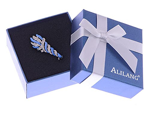 Image of Alilang Women Enamel Torch Sparkly Clear Crystal Rhinestones Brooches Vintage Pins