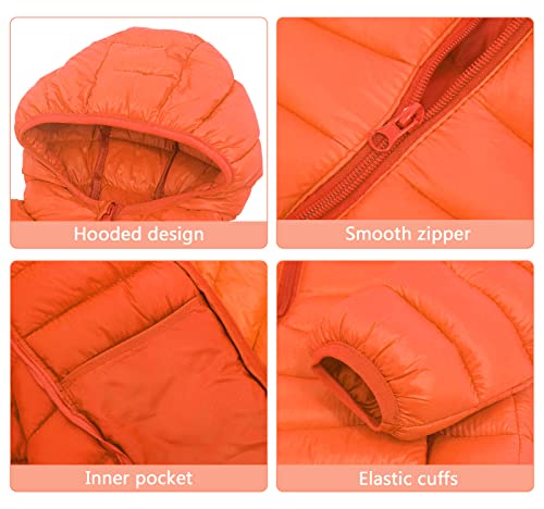 Image of Happy Cherry Kids Lightweight Puffer Jacket Packable Bubble Coat Down Cotton Coats Zip Up Hooded Outwear