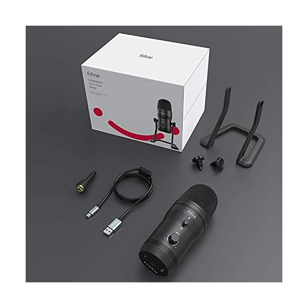 FIFINE Mikrofon PC mit 4 Tonabnehmermuster, USB Mikrofon PC Gaming für MAC PS4 PS5, Microphone mit Gain Regler… – Bild 6