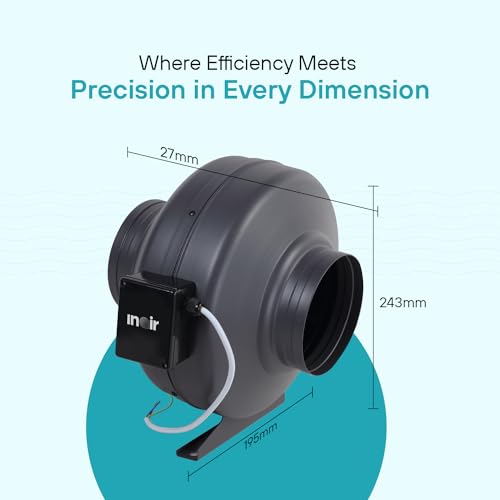 Image of INAIR | Circular Exhaust Fan | INA-CDF12-45B | 385 (m3 /h) Airflow | Silent, Energy-Saving Copper Motor | Durable Metal Build, Stable Air Pressure | Ventilation Fan for Bathroom, Kitchen & Shops