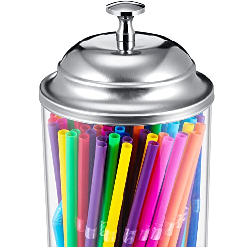 image for Patelai Plastic Straw Dispenser and 100 Pcs Drinking Straw Organizer C