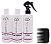 Mara Ray Luxury Enriched Hair Care Kit for Synthetic Hair Wigs, Extensions, Toupees with Wide Tooth Comb (4pc 8oz Detangler Bundle)