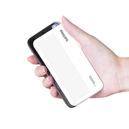 Philips(フィリップス) 【5v 2a モバイルバッテリー 10000mah軽量 空調服 バッテリー 携帯バッテリー 持ち運び便利 2台同時充電でき】モバイルバッテリー 大容量 軽量 小型 薄型 iPhone対応 DLP7719N