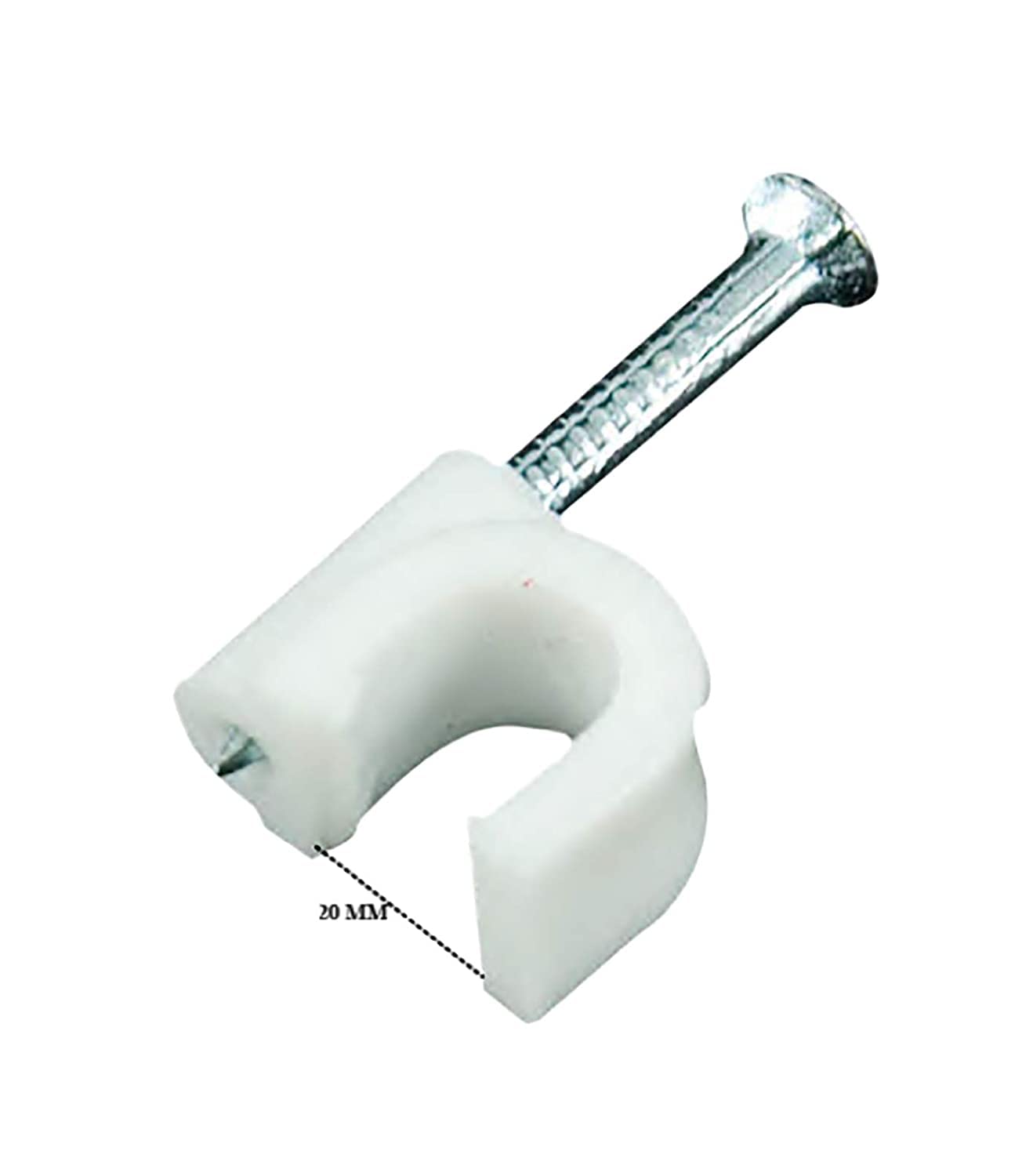 QBM Wire Fastener Circle Cable Clips with Metal Nail 20mm White Colour (Pack of 100, 20mm) (B0B7S4827H) Amazon Price History, Amazon Price Tracker