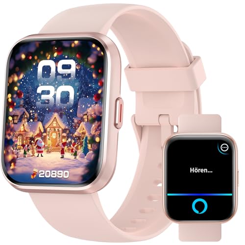 Fitpolo 1.8' Reloj Inteligente Mujer con Llamadas y Alexa Asistente,Smartwatch Mujer con IP68 Impermeable,Monitor de Pulsómetro/Sueño/SpO2,110+ Modos Deportes,Pulsera Actividad Mujer para Android/iOS