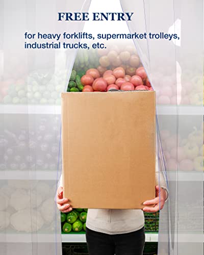 Ezcasch W4' X H7' Vinyl Strips 0.08 Inch Thickness, 8Pcs Door Pvc Strip Curtain Kit Clear Plastic Strips Freezer Curtains For Or Winter, Freezer, Cooler, Warehouse Commercial Doors #TOP5