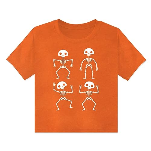 Encuentra reviews de Camiseta esqueleto favoritos de las personas. 31 Blinket - playera de Halloween para niños pequeños, 4 esqueletos, 4 camisas gráficas de calavera con estampado naranja, manga corta, divertido esqueleto de Halloween, camisetas...